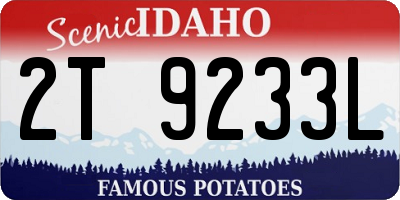 ID license plate 2T9233L