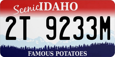 ID license plate 2T9233M