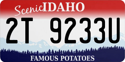 ID license plate 2T9233U