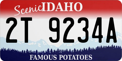 ID license plate 2T9234A
