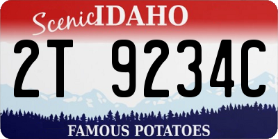 ID license plate 2T9234C