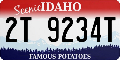 ID license plate 2T9234T