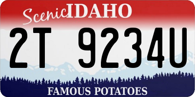ID license plate 2T9234U