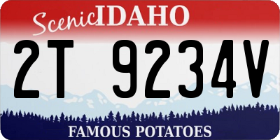 ID license plate 2T9234V