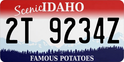 ID license plate 2T9234Z