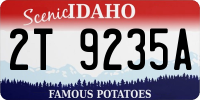 ID license plate 2T9235A
