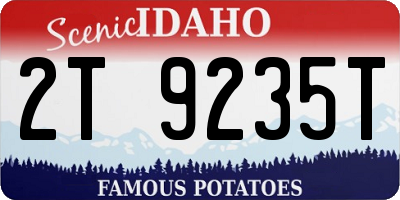 ID license plate 2T9235T