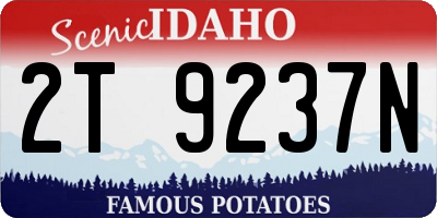ID license plate 2T9237N