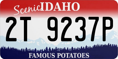 ID license plate 2T9237P