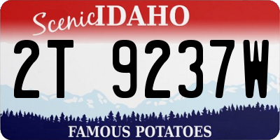ID license plate 2T9237W