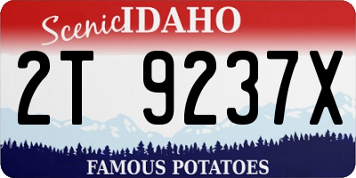 ID license plate 2T9237X