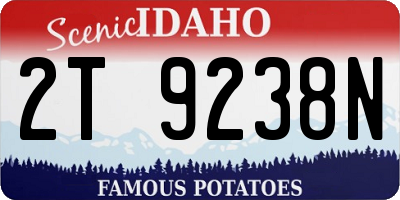ID license plate 2T9238N