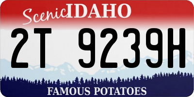 ID license plate 2T9239H