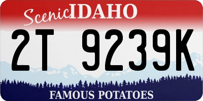 ID license plate 2T9239K