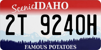 ID license plate 2T9240H