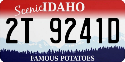 ID license plate 2T9241D