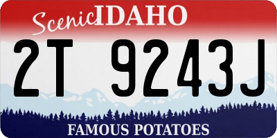 ID license plate 2T9243J