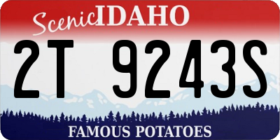 ID license plate 2T9243S