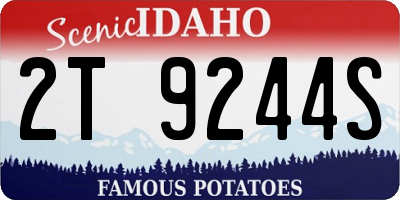 ID license plate 2T9244S