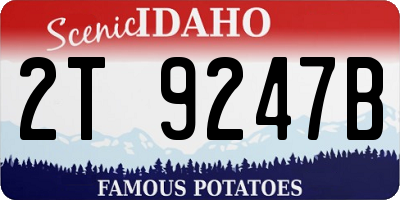 ID license plate 2T9247B