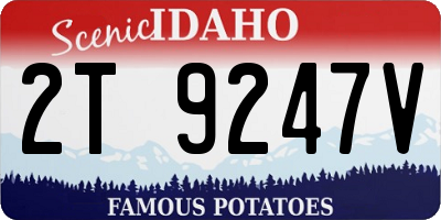 ID license plate 2T9247V