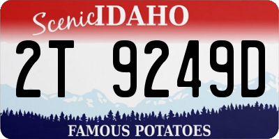 ID license plate 2T9249D