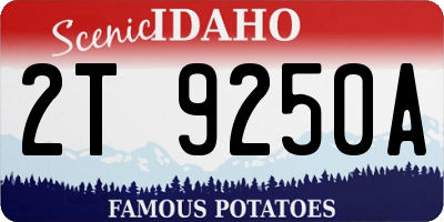 ID license plate 2T9250A