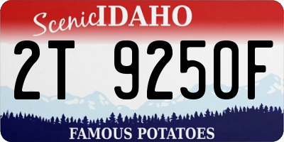 ID license plate 2T9250F