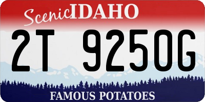 ID license plate 2T9250G