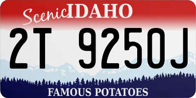 ID license plate 2T9250J
