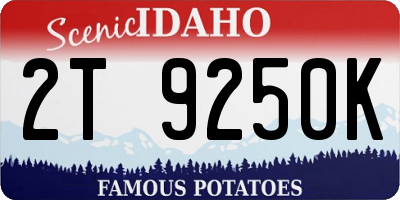 ID license plate 2T9250K
