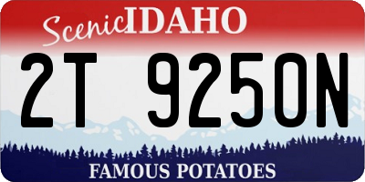 ID license plate 2T9250N