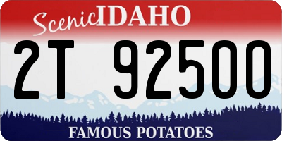 ID license plate 2T9250O