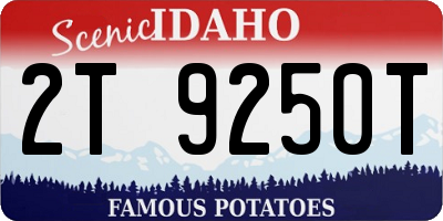 ID license plate 2T9250T