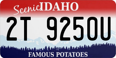 ID license plate 2T9250U