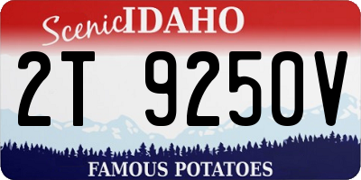 ID license plate 2T9250V