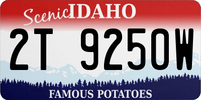 ID license plate 2T9250W