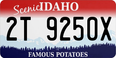 ID license plate 2T9250X