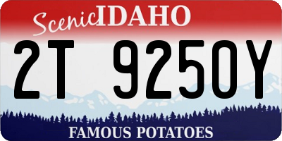 ID license plate 2T9250Y