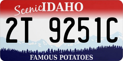 ID license plate 2T9251C