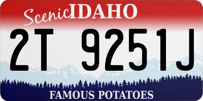 ID license plate 2T9251J