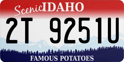 ID license plate 2T9251U