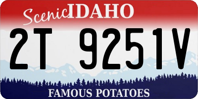 ID license plate 2T9251V
