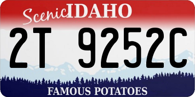 ID license plate 2T9252C
