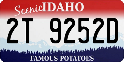 ID license plate 2T9252D