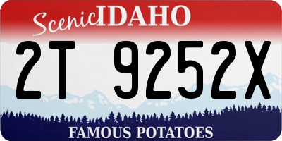 ID license plate 2T9252X