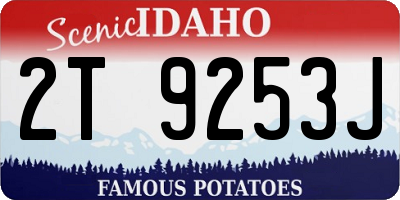 ID license plate 2T9253J
