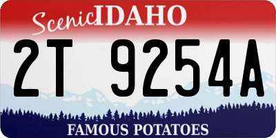 ID license plate 2T9254A