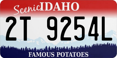 ID license plate 2T9254L