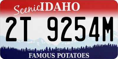 ID license plate 2T9254M
